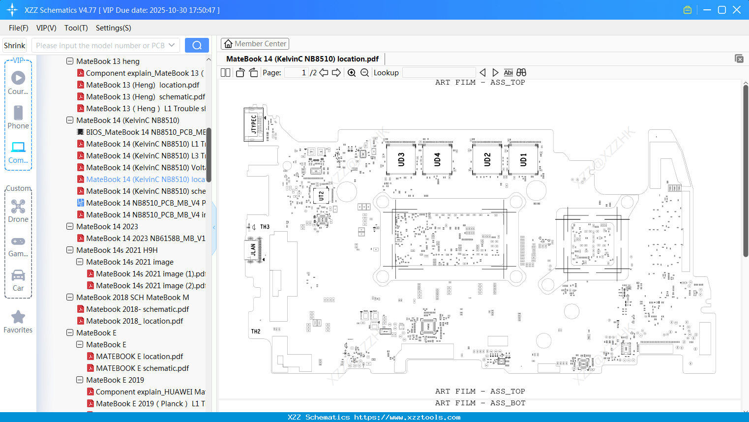 Laptop HUAWEI MateBook 14 (KelvinC NB8510) Location